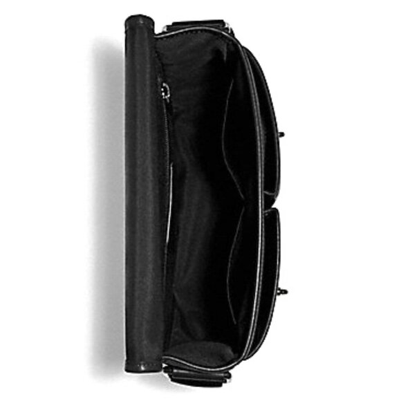 New with Defects COACH Heritage Map Smooth Leather Crossbody Messenger Bag Black - Picture 4 of 16